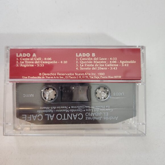 Canto Al Cafe Cassette Tape By Andres Jimenez El Jibaro 1990 Nuevo Arte Inc Puer - Picture 2 of 6